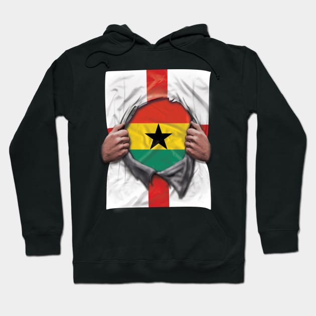 Ghana Flag English Flag Ripped - Gift for Ghanaian From Ghana Hoodie by Country Flags